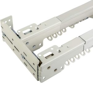 Double Track Wall Support for Invisible Traverse Metal Curtain Rod