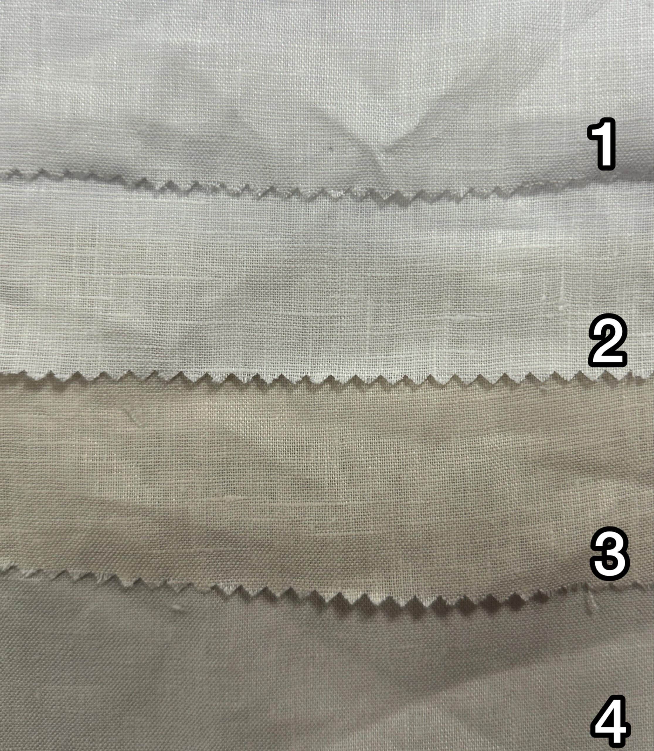 High-quality pure linen 165GSM fabric sample.