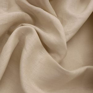 Pure linen fabric in natural beige, showcasing high-quality 165GSM material.
