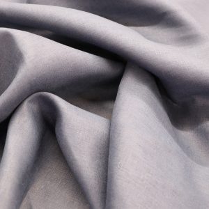 Pure linen fabric in light gray, 195 GSM, ideal for high-quality textiles and upholstery.